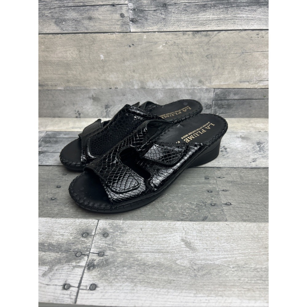 La Plume Jen Italian Leather Slip On Sandal  Size 38